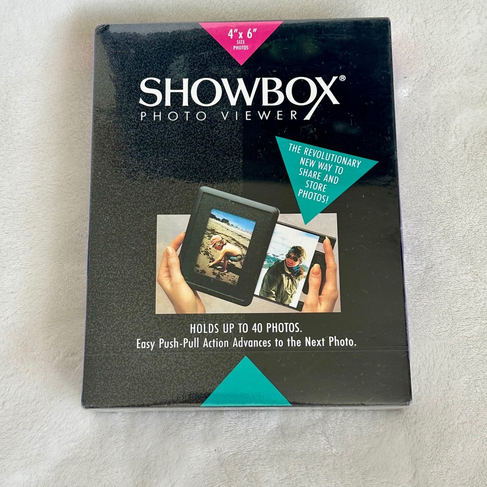 Vintage 1991 Burnes Showbox Photo Viewer 4x6 Picture Frame Storage 3-in-1 NOS